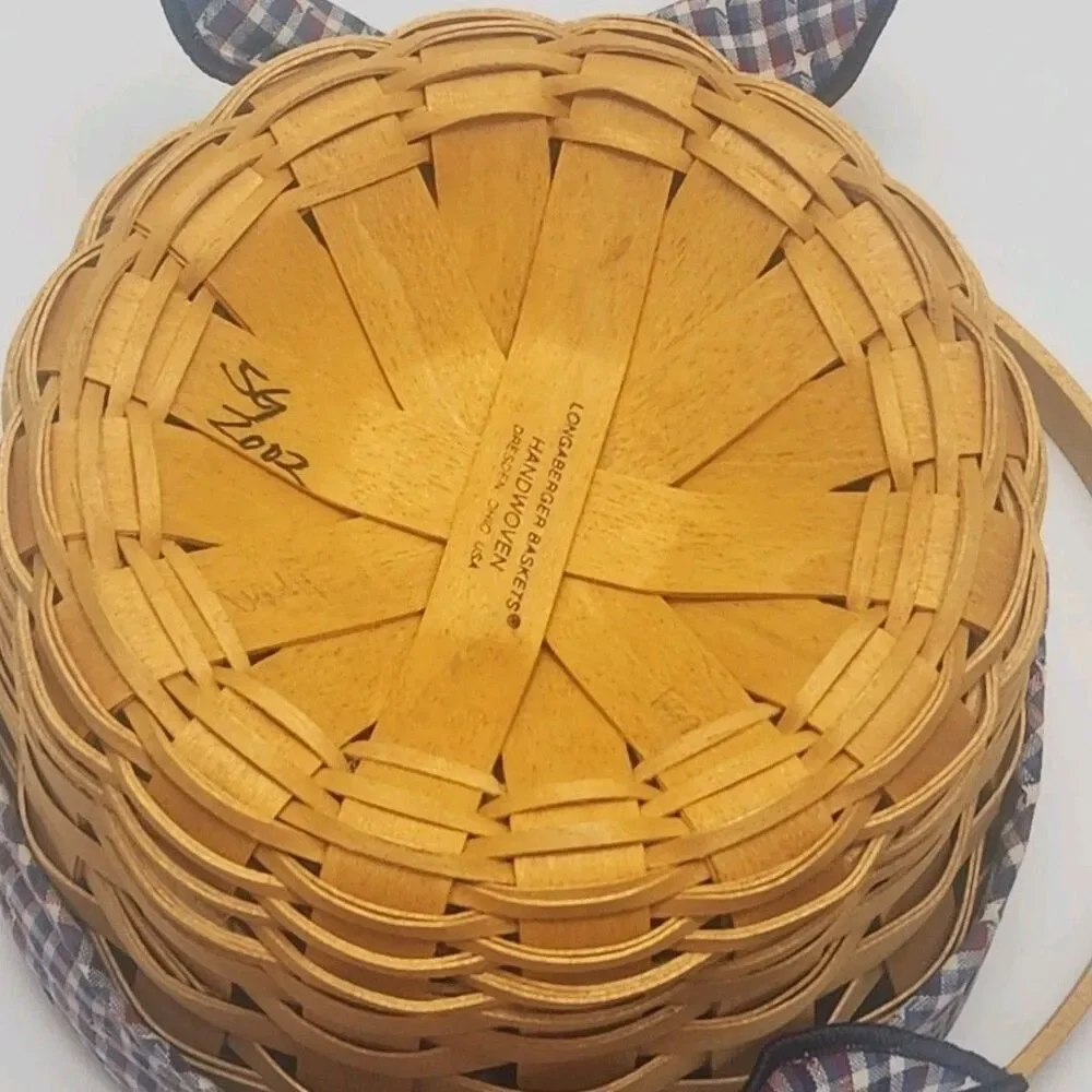 Longaberger Basket Woven Memories Tour Homestead 2002 Plaid Liner Protector Set